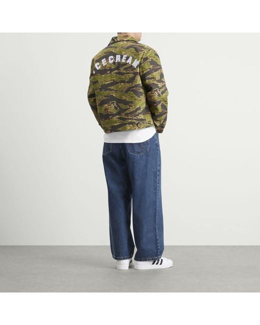 ICECREAM Green Tiger Stripe Work Jacket for men