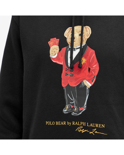 Polo Ralph Lauren Black Lunar New Year Bear Hoodie for men