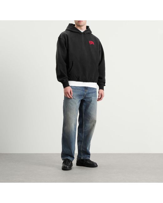 BBCICECREAM Black Small Arch Logo Oversized Hoodie for men