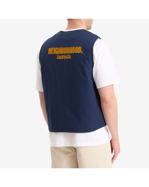 Neighborhood Blue Padded Work Vest for men