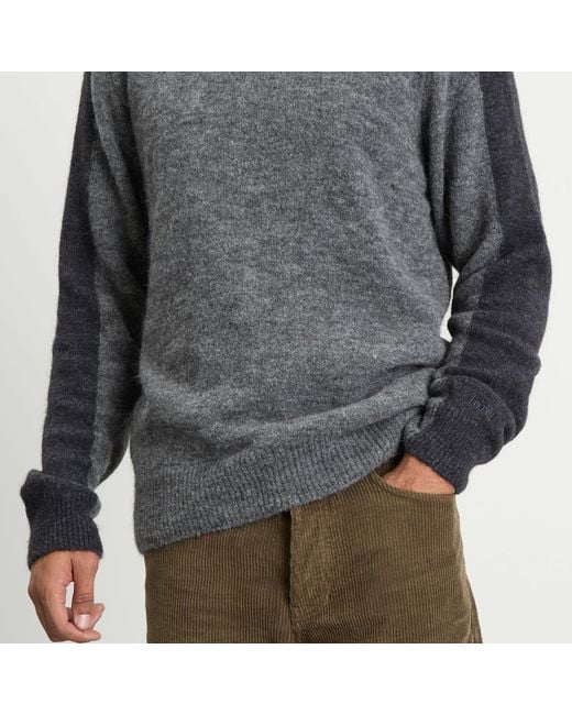 Forét Gray Alpine Conrast Crew Neck Jumper for men