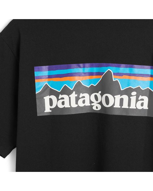 Patagonia Black P-6 Logo Responsibili-Tee for men