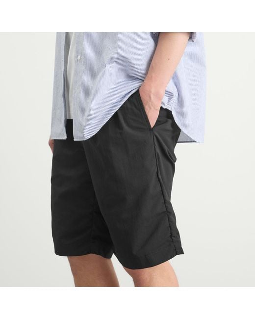 Nanamica Black Alphadry Double Pleat Shorts for men