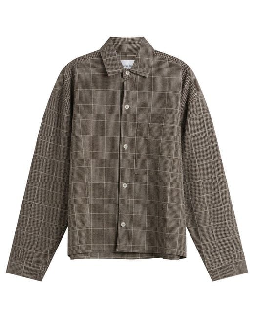 MKI Miyuki-Zoku Green Seersucker Check Box Dress Shirt for men