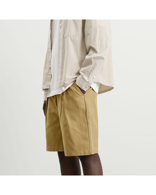BOUND Natural Wide Pleated Shorts for men