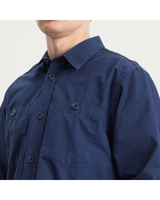 Norse Projects Blue Algot Cotton Ripstop Relaxed Shirt for men