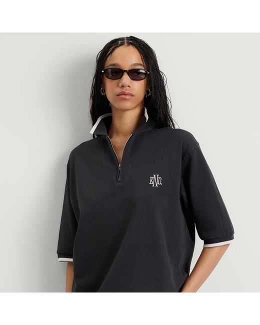 END. Black Piquet Polo