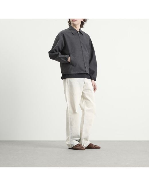 Auralee Black Bonded Tropical Wool Zip Blouson for men