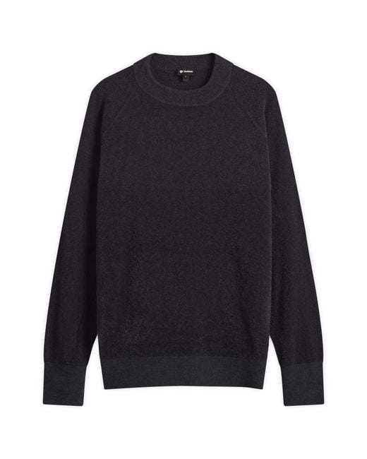 Goldwin Blue Mesh Pile Crew Sweatshirt for men