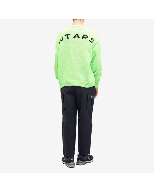 (w)taps Green 04 Waffle Knit Jumper for men