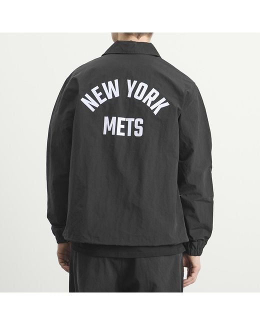 KTZ Black Mlb New York Mets Coaches Jacket for men