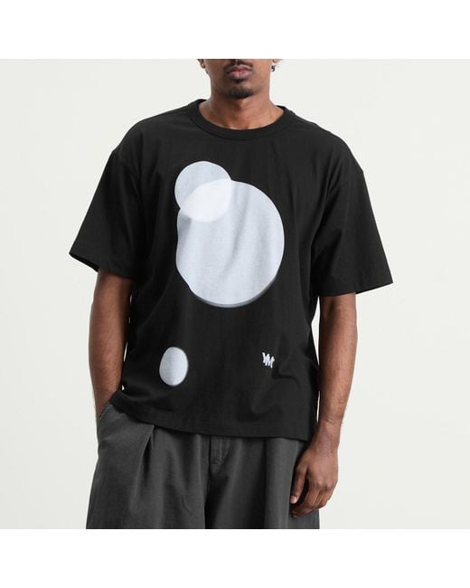 YMC Black Death Star Print Triple T Shirt for men
