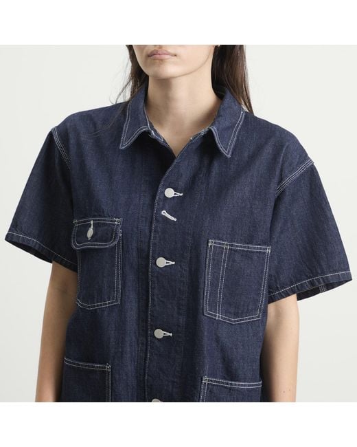 Beams Boy Blue Denim Short Sleeve Top