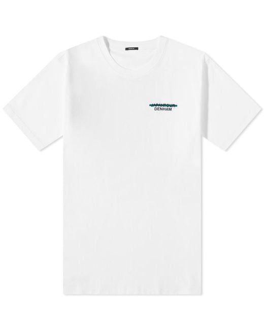 Denham White Japan Tour Bonsai Tree Back Print T-shirt for men