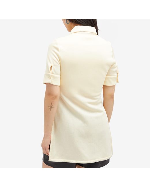 Jil Sander Natural Short Sleeve Polo Shirt Top