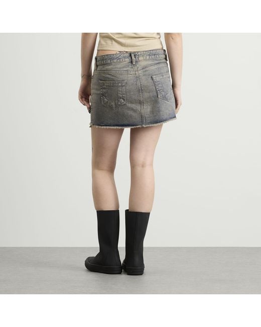 Rick Owens Gray Lana Mini Skirt