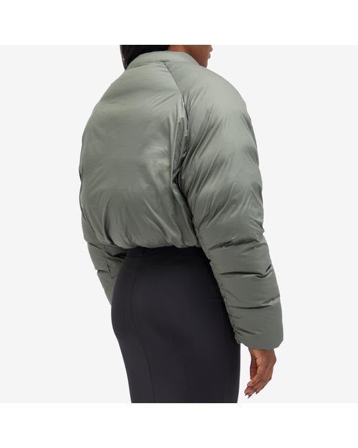 Entire studios Gray Cropped Pillow Bomber Jacket
