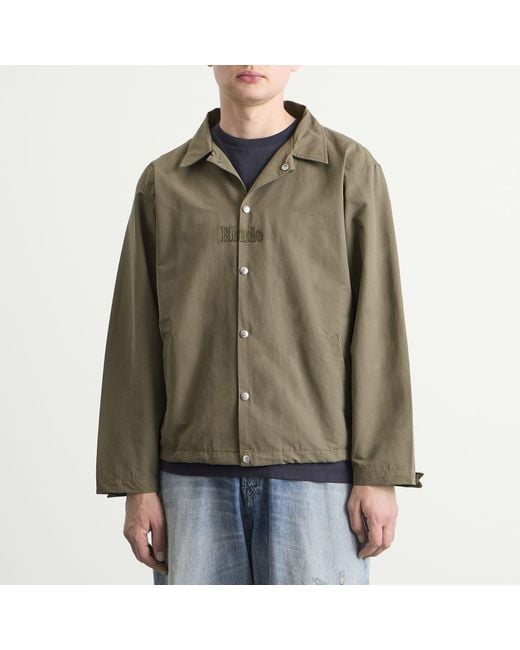 Rhude Green Logo Coaches Jacket for men