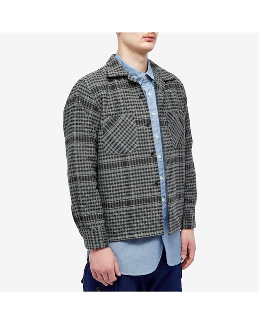 South2 West8 Gray One-Up Plaid Shirt for men