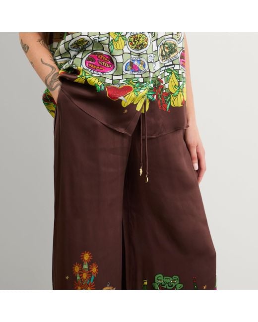 ALÉMAIS Brown Fredo Silk Pant