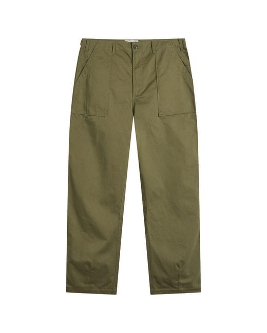 Universal Works Green Twill Fatigue Pants for men