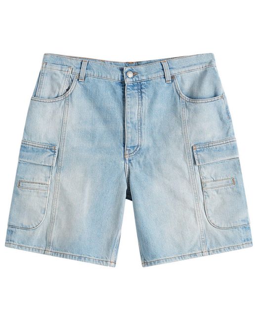Off-White c/o Virgil Abloh Blue Denim Cargo Shorts