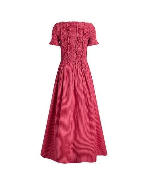 Damson Madder Red Raphaela Ruffle Midi Dress