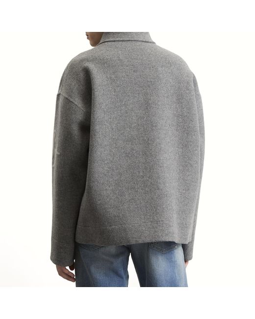 Jil Sander Gray Double Face Wool Zip Through Jacket for men