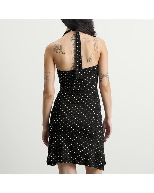 Fruity Booty Black Twist Halter Dress