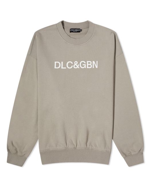 Dolce & Gabbana Gray Logo Crew Sweatshirt for men