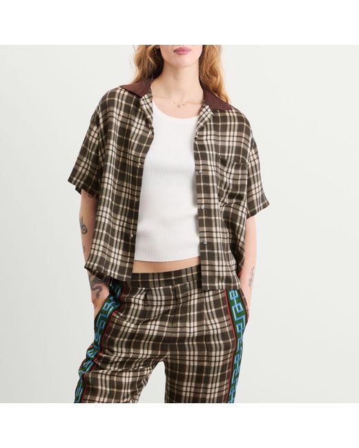 Toga Brown Printed Polo Top