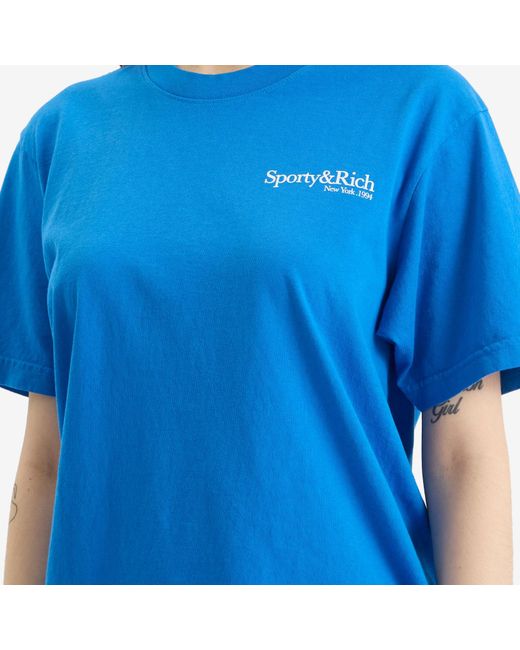 Sporty & Rich Blue Health Is Wealth T-Shirt