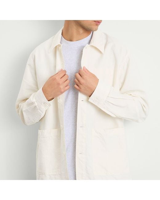 Norse Projects Natural Julian Cotton Linen Overshirt for men