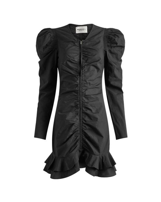 Isabel Marant Black Briali Shirred Mini Dress