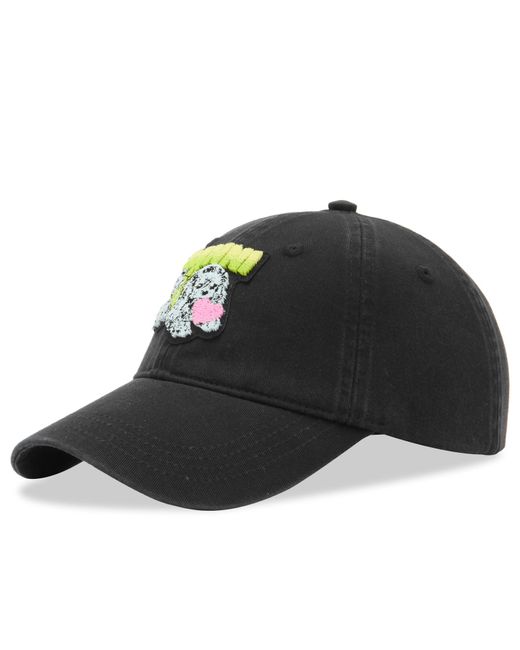 Ganni Black Washed Cotton Canvas Puppy Cap