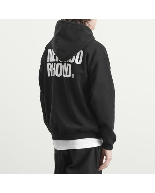 Neighborhood Black Classic Logo Zip Hoodie for men