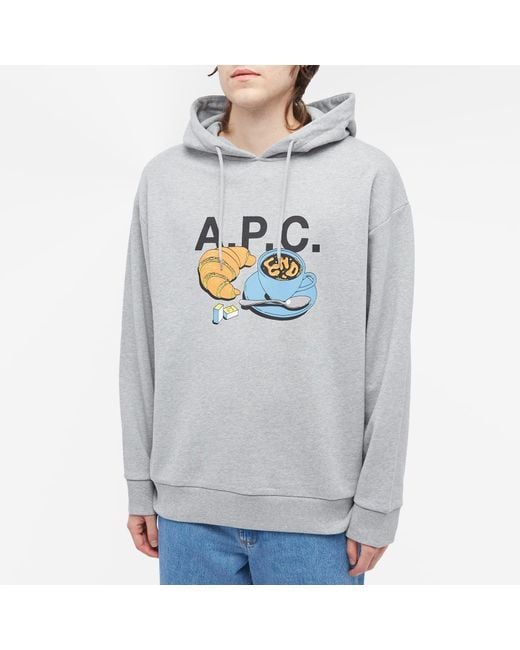 A.P.C. Gray End. X 'Coffee Club' Pierre Hoodie for men