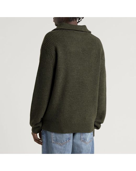 A.P.C. Green Daniel Quarter Zip Jumper for men