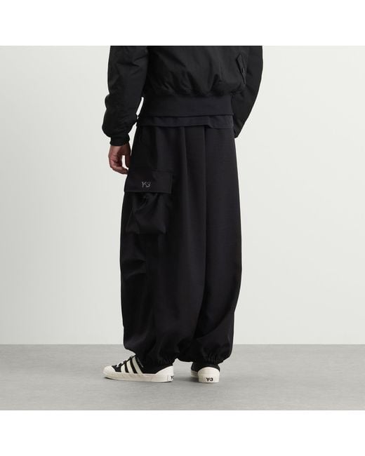 Y-3 Black Sport Uniform Wide Cargo Pants for men
