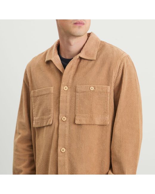 Folk Brown Patch Overshirt for men