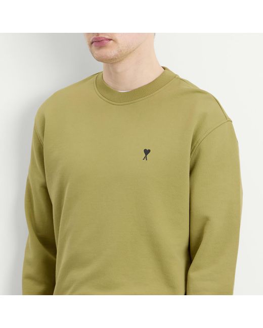 AMI Green Contrasted Ami De Coeur Sweatshirt for men