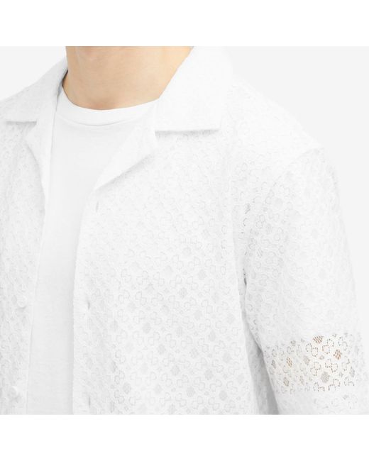 Wax London White Didcot Corded Lace Vacation Shirt for men