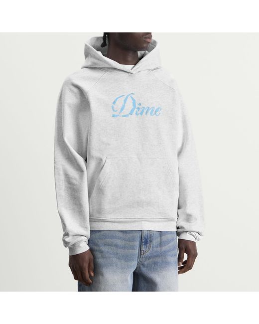 Dime Gray Cursive Paper Cut Hoodie for men