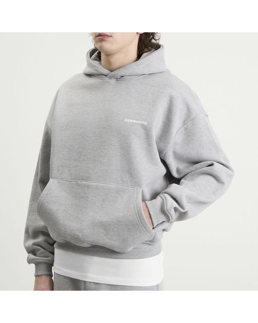 Annie Hood Gray Mini Logo Hoodie for men
