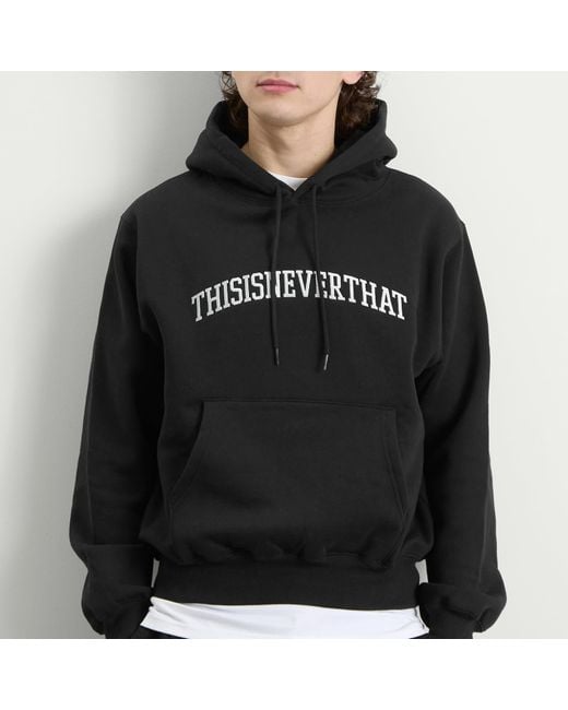 Thisisneverthat Black Arch Logo Hoodie for men