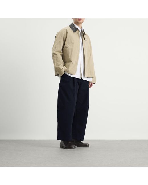 Studio Nicholson Blue Sorte Peached Cotton Pleat Volume Pant for men