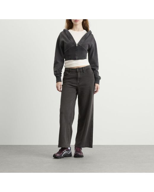 GOOD AMERICAN Gray Jeanius Crop Good Skate Sweatpants