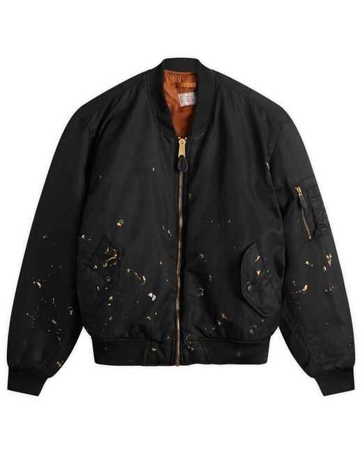Mastercraft Union Black Washed Nylon Bomber Jacket for men