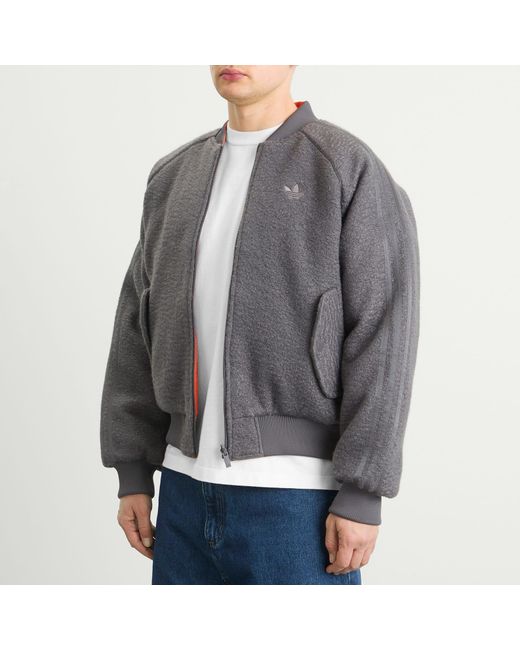 Adidas Gray Rev Bomber Jacket for men