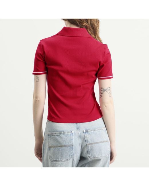 MARINE SERRE Red Cute 70's Polo T-Shirt